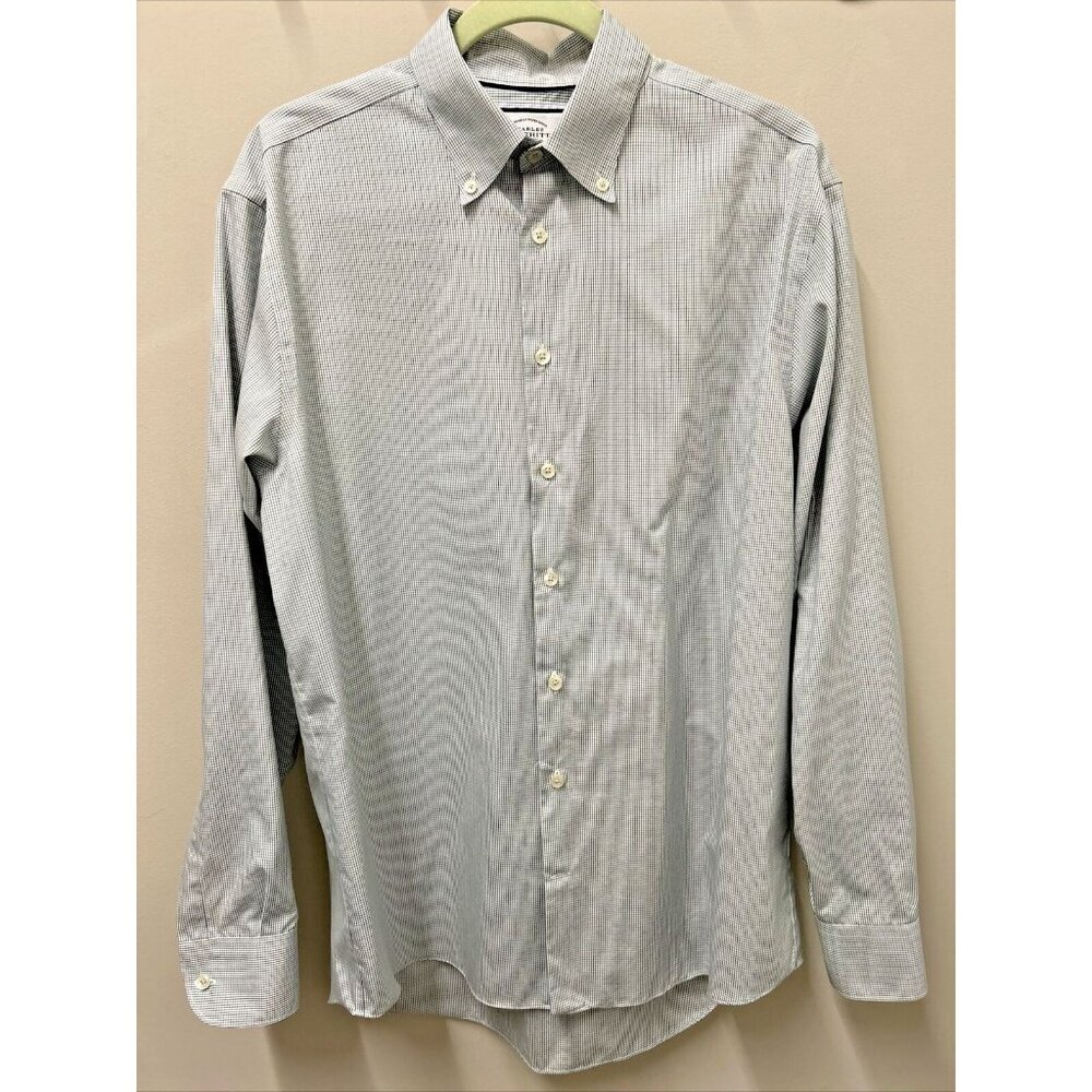 Charles Tyrwhitt Men's Classic Fit Button Down Dress Shirt Teal 16.5x36